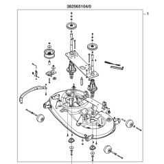 Cutting deck assembly ORIGINAL STIGA 108SD MTR lawn tractor side discharge