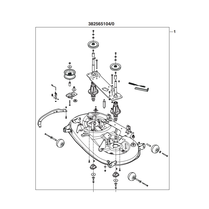 Cutting deck assembly ORIGINAL STIGA 108SD MTR lawn tractor side discharge