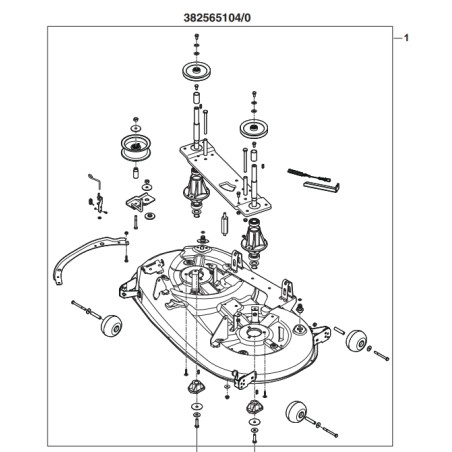 Assieme piatto di taglio ORIGINALE trattorino STIGA 108SD MTR scarico laterale | NewgardenParts.com