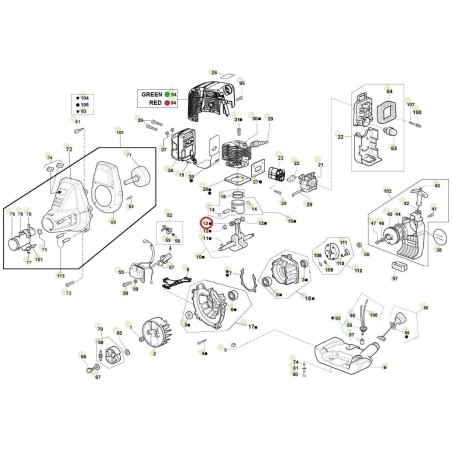 Gabbia a rulli pistone ORIGINALE ACTIVE decespugliatore freetime 2.5 022106 | NewgardenParts.com