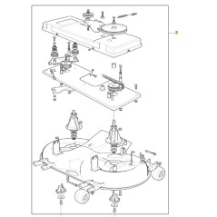 Assieme piatto di taglio trattorino rasaerba ORIGINALE STIGA 21/122 H senza lame | NewgardenParts.com