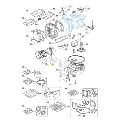 Assieme pistone ORIGINALE STIGA motore TRE0801 trattorino tagliaerba 118550511/0 | NewgardenParts.com