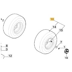 Conjunto de rueda completa 18" ORIGINAL STIGA tractor Gyro 700e 382680097/0