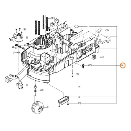 Assieme scocca ORIGINALE WORX robot rasaerba WR141E - WR142E - WR143E | NewgardenParts.com