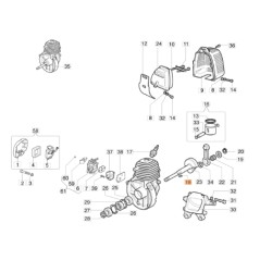 Cage à rouleaux pour débroussailleuse modèles 720 722S ORIGINAL EMAK 3037026R | NewgardenParts.com