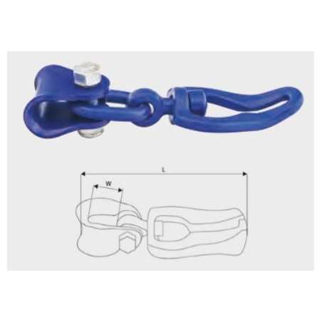 Swivelling rope/chain hook with link with eye weight 1.15 Kg | NewgardenParts.com