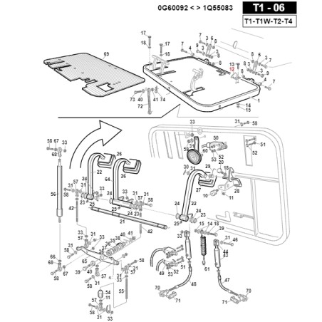 Gancio pedana TURBO1 TURBO4 ORIGINALE GIANNI FERRARI 01.50.00.5500 | NewgardenParts.com