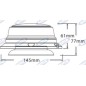 Girofaro a led base magnetica h 77mm L 145mm macchina agricola semovente 12-24V