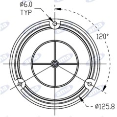 Girofaro alogeno 12V 55W base piana 160x140mm trattore veicolo industriale IP66