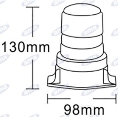 Girofaro LED 10-100V 130x98mm per carrello elevatore piattaforma semovente | NewgardenParts.com