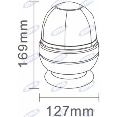 Girofaro LED 12-24V base magnetica 169x127mm trattore macchina agricola semovente | NewgardenParts.com