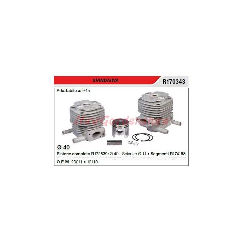 Segmento de cilindro de desbrozadora SHINDAIWA B45 R170343