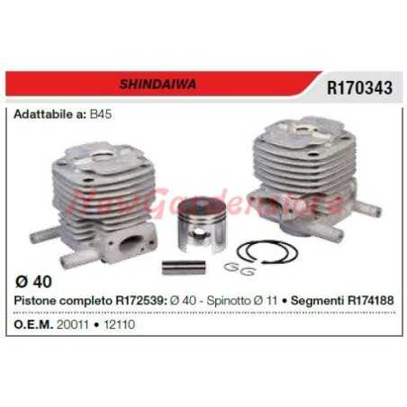 Cilindro pistone segmenti SHINDAIWA decespugliatore B45 R170343 | NewgardenParts.com