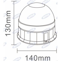 Girofaro LED 12-24V base piana 130x140mm trattore macchina agricola operatrice | NewgardenParts.com