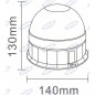 LED Rundumleuchte 12-24V Flachsockel 130x140mm Traktor Landmaschine