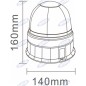 LED rotating beacon 12-24V flat base 160x140mm tractor agricultural machine