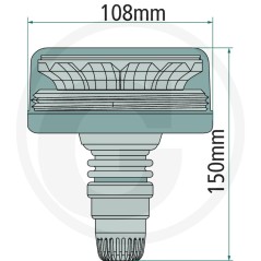 Led rotating beacon 12/24V double flash mounting agricultural machine | NewgardenParts.com