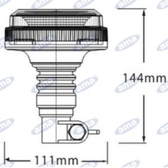 Girofaro led base flessibile h 144mm L 111mm macchina agricola semovente 12-30V