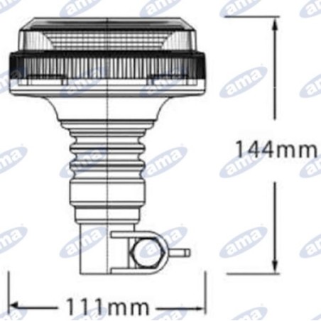 Girofaro led base flessibile h 144mm L 111mm macchina agricola semovente 12-30V