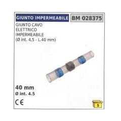 Empalme cable eléctrico estanco Ø interior 4,5 mm longitud 40 mm