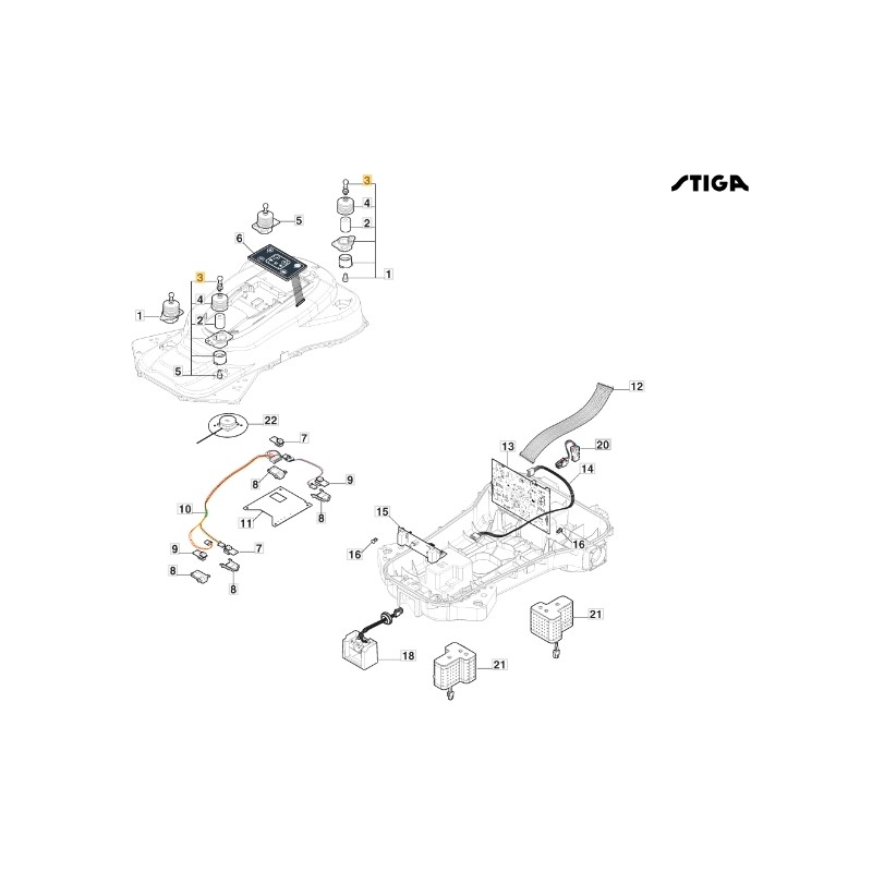 Giunto sferico robot tagliaerba modelli A3000 A5000 ORIGINALE STIGA 322745048/0