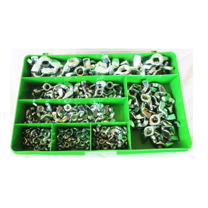 Assortiment de 200 écrous à oreilles