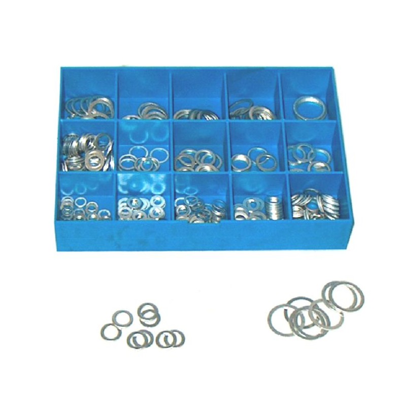 Assortment of 400 aluminium washers