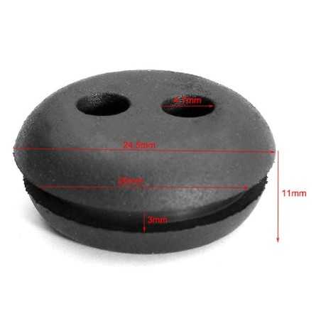 Rubber grommet with 2 holes UNIVERSAL internal Ø 20 mm height 11 mm | NewgardenParts.com