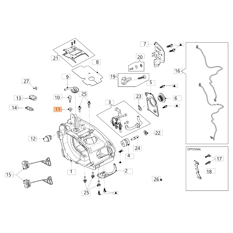 Gommino passatubo ORIGINALE OLEOMAC per motosega modello GSTH 240 50350058R