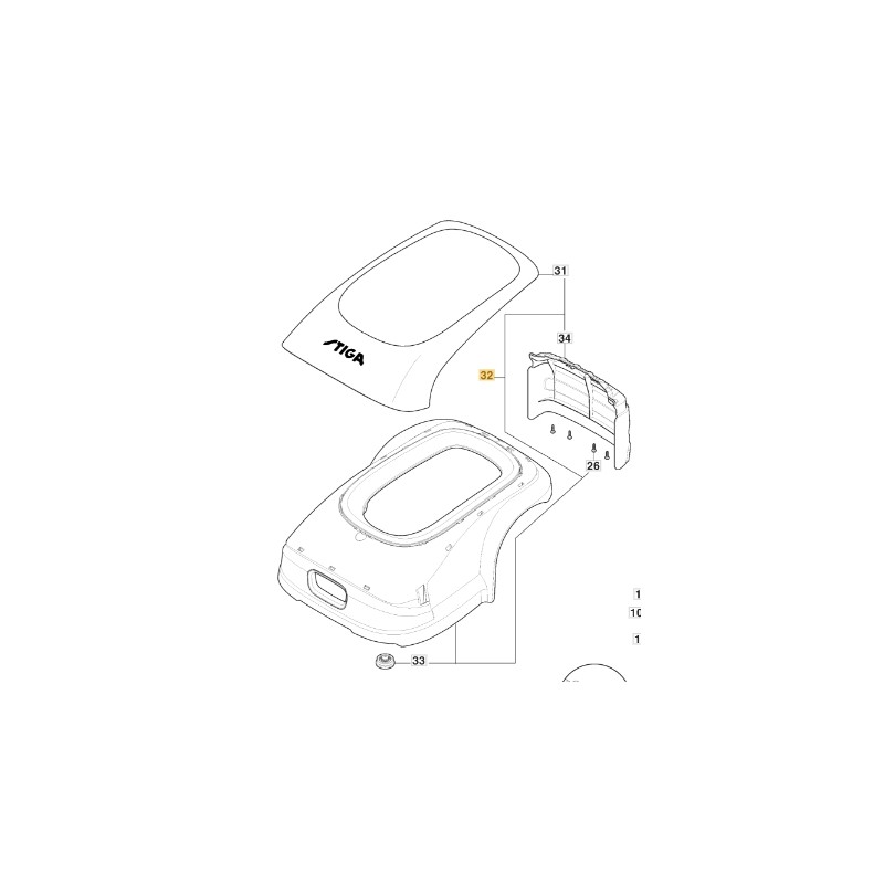 Gruppo calotta ORIGINALE STIGA robot tagliaerba rasaerba a1500 rtk 381119737/0