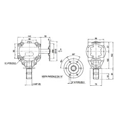 Gruppo rinvio ad angolo con flangia a 6 fori per spandiconcime | NewgardenParts.com