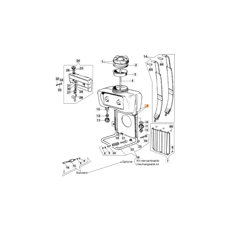 Gruppo serbatoio atomizzatore modelli AM150 AM180 ORIGINALE EMAK 365200328A