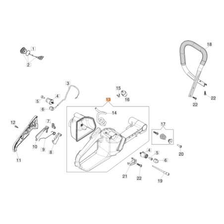 Gruppo serbatoio motosega modelli GS650 GS651 ORIGINALE EMAK 50252092CR | NewgardenParts.com