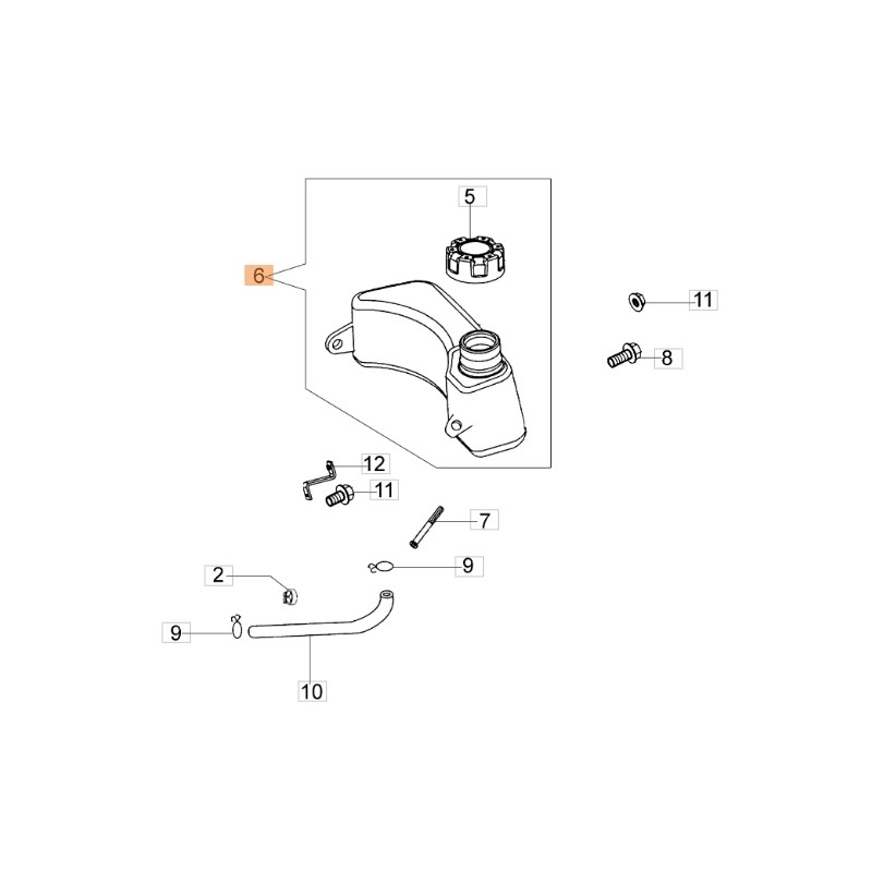 Gruppo serbatoio tagliaerba tosaerba modelli G44PK ORIGINALE EMAK L66150220