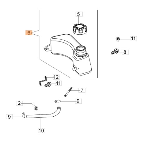 Gruppo serbatoio tagliaerba tosaerba modelli G44PK ORIGINALE EMAK L66150220 | NewgardenParts.com