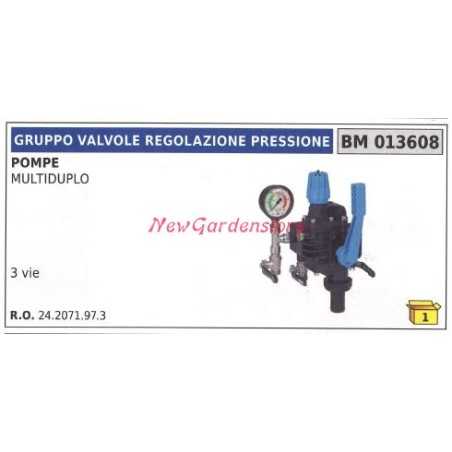 Ensemble vanne de régulation de pression pompe UNIVERSELLE BERTOLINI MULTIDUPLO 013608 | NewgardenParts.com