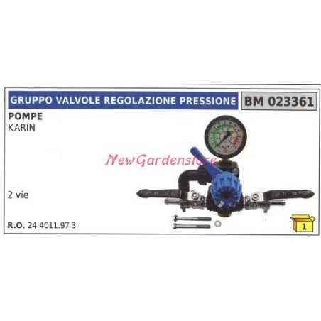Ensemble soupape de contrôle de pression pompe UNIVERSELLE BERTOLINI KARIN 023361 | NewgardenParts.com