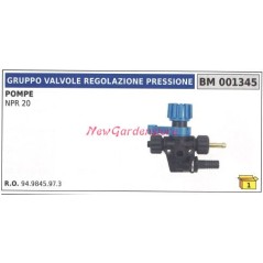 Gruppo valvola regolazione pressione UNIVERSALE pompa Bertolini NPR 20 001345 | NewgardenParts.com