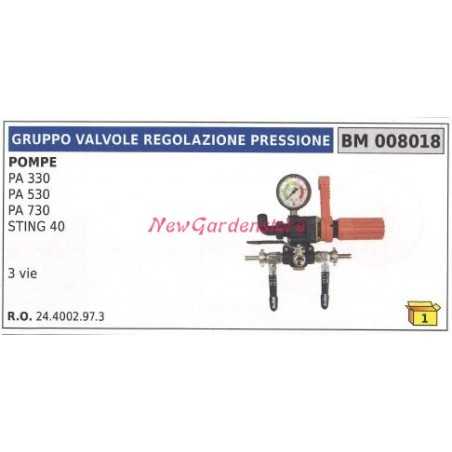 Ensemble soupape de contrôle de pression UNIVERSEL pompe Bertolini PA 330 008018 | NewgardenParts.com