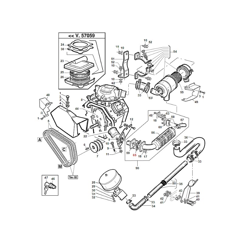 Guarnizione scarico K.15263-12370 TURBO1 ORIGINALE GIANNI FERRARI 00.55.01.0210