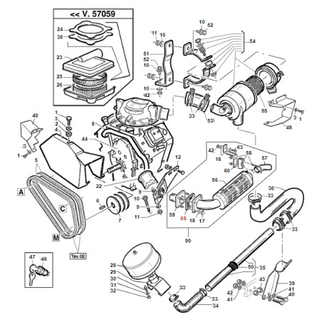 Guarnizione scarico K.15263-12370 TURBO1 ORIGINALE GIANNI FERRARI 00.55.01.0210 | NewgardenParts.com