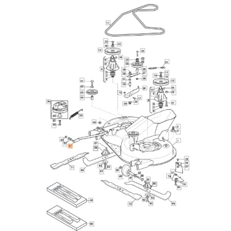 Asta bilanciere trattorino modelli GLX14-84G ORIGINALE EMAK G382000565E1 | NewgardenParts.com