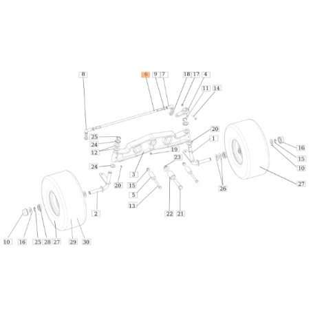 Asta collegamento trattorino rasaerba modelli OM107L ORIGINALE EMAK SGN532980152 | NewgardenParts.com