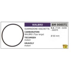 Guarnizione vaschetta carburatore WALBRO tipo largo motore TECUMSEH - GRAVELY | NewgardenParts.com