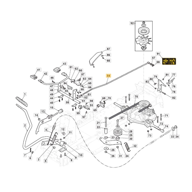 Tige de commande av / rtr ORIGINAL STIGA tracteur de pelouse 384002095/0