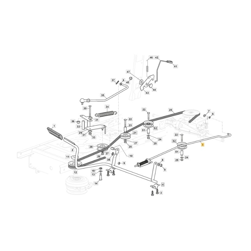 Tige de commande de frein ORIGINAL STIGA tracteur tondeuse 1330m 382000568/0