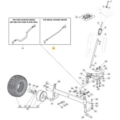 Asta comando sterzo ORIGINALE STIGA trattorino tagliaerba 1330m 382000566/2 | NewgardenParts.com