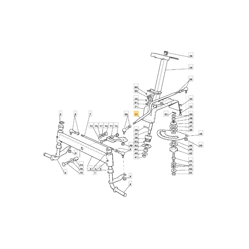 Barra de dirección para tractor de césped modelos 1436H ORIGINAL STIGA 125033025/0