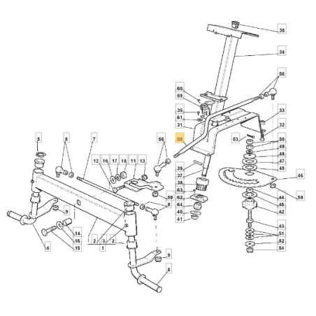 Asta comando sterzo trattorino modelli 1436H ORIGINALE STIGA 125033025/0 | NewgardenParts.com