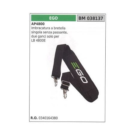 Imbracatura a bretella singola EGO senza passante un gancio per LB 4800E | NewgardenParts.com